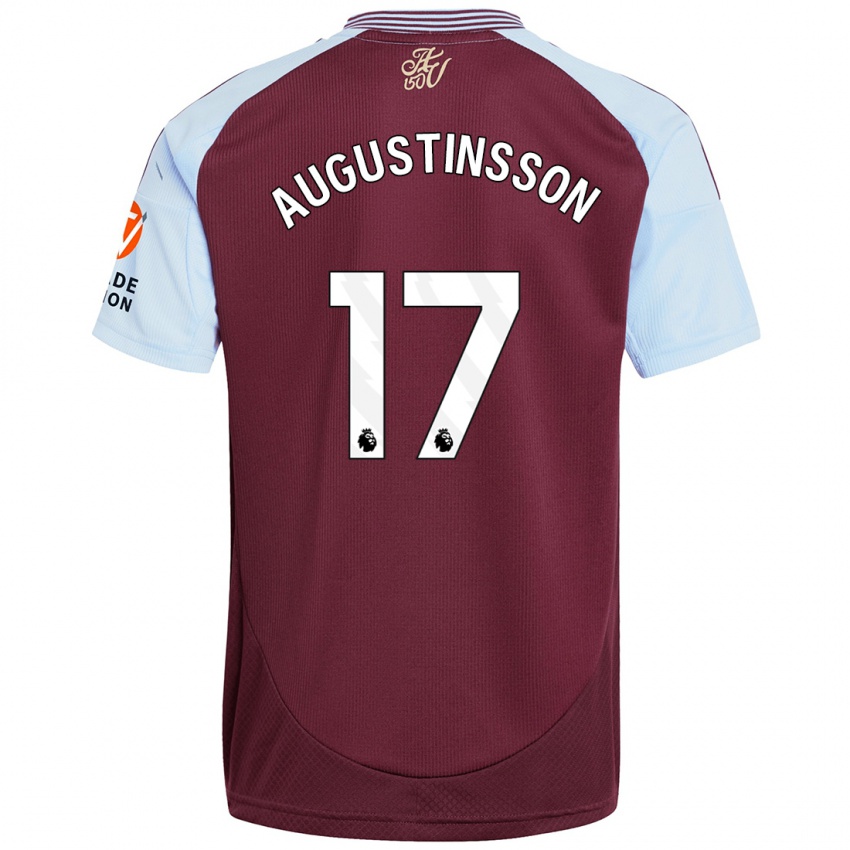 Niño Camiseta Ludwig Augustinsson #17 Borgoña Azul Cielo 1ª Equipación 2024/25 La Camisa