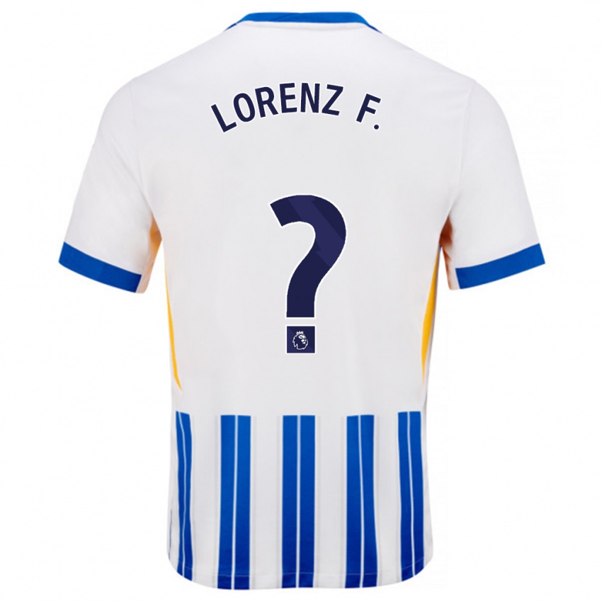 Niño Camiseta Lorenz Ferdinand #0 Blanco Azul Rayas 1ª Equipación 2024/25 La Camisa