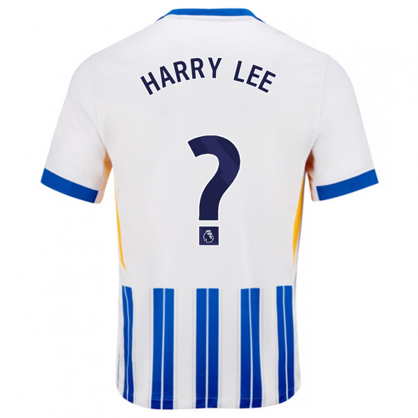 Niño Camiseta Harry Lee #0 Blanco Azul Rayas 1ª Equipación 2024/25 La Camisa