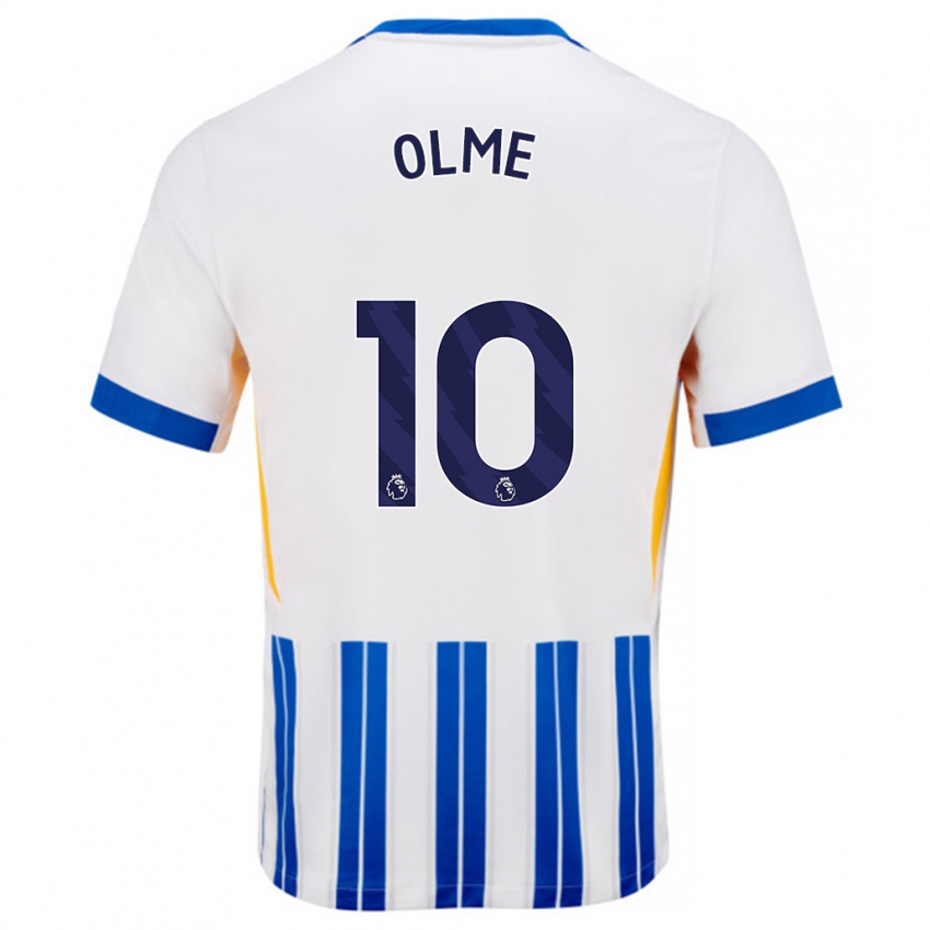 Niño Camiseta Julia Margareta Zigiotti Olme #10 Blanco Azul Rayas 1ª Equipación 2024/25 La Camisa