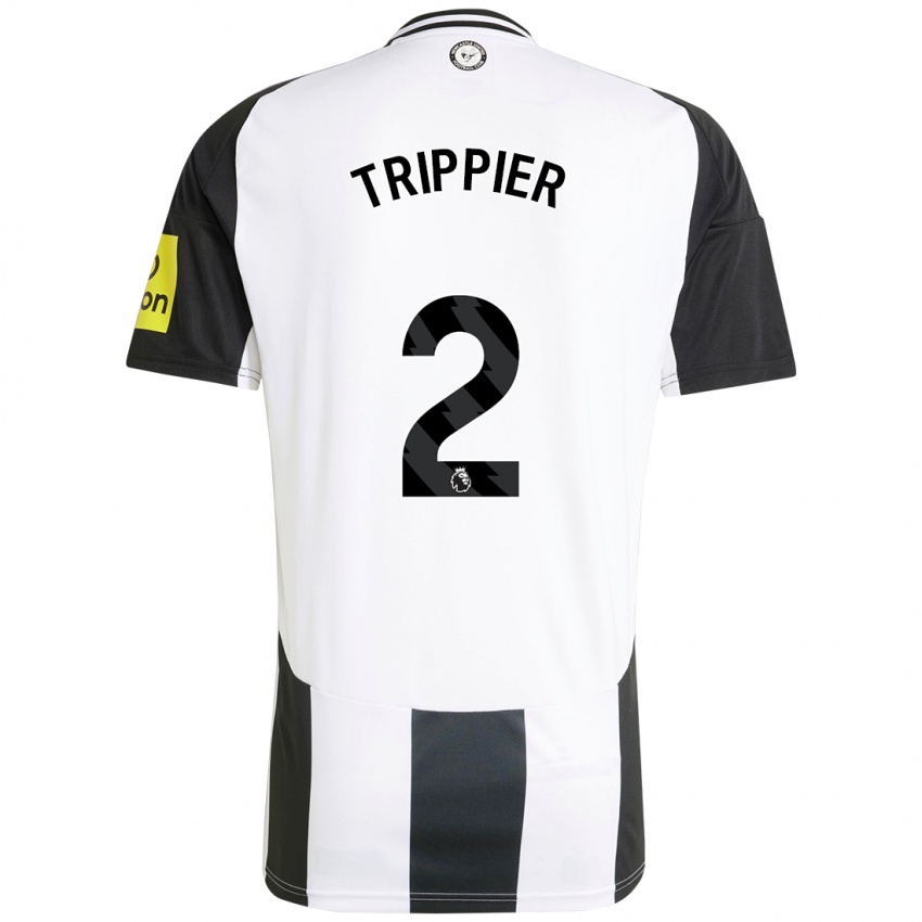 Niño Camiseta Kieran Trippier #2 Blanco Negro 1ª Equipación 2024/25 La Camisa