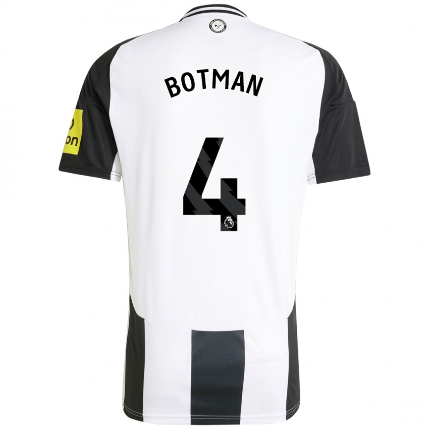 Niño Camiseta Sven Botman #4 Blanco Negro 1ª Equipación 2024/25 La Camisa