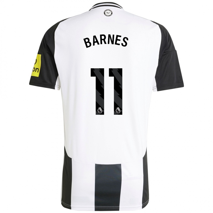 Niño Camiseta Harvey Barnes #11 Blanco Negro 1ª Equipación 2024/25 La Camisa