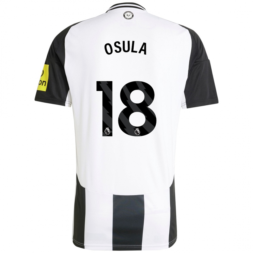 Niño Camiseta William Osula #18 Blanco Negro 1ª Equipación 2024/25 La Camisa