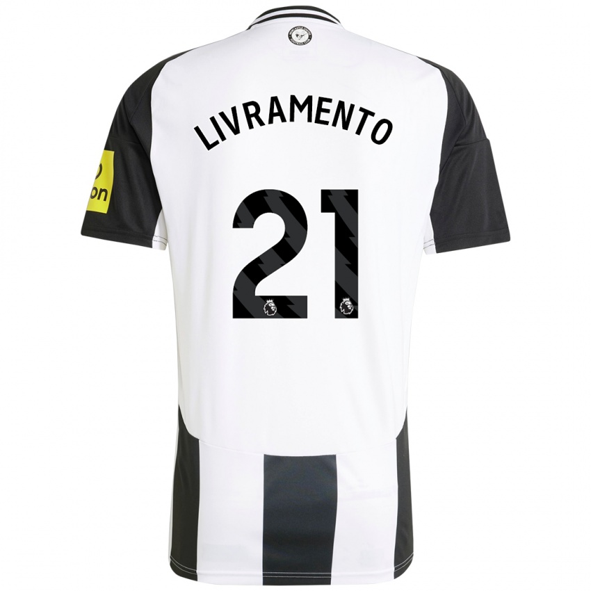 Niño Camiseta Tino Livramento #21 Blanco Negro 1ª Equipación 2024/25 La Camisa