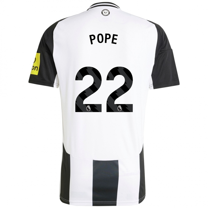 Niño Camiseta Nick Pope #22 Blanco Negro 1ª Equipación 2024/25 La Camisa