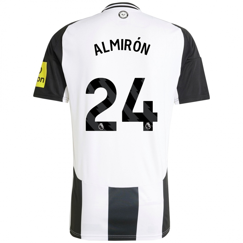 Niño Camiseta Miguel Almirón #24 Blanco Negro 1ª Equipación 2024/25 La Camisa