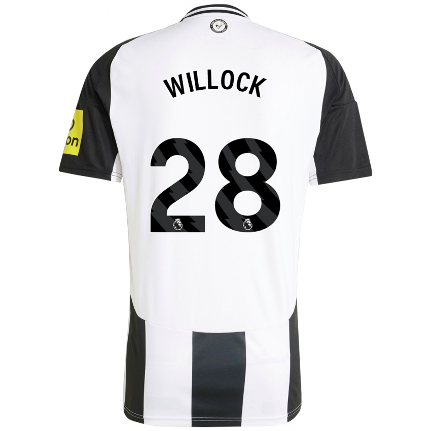 Niño Camiseta Joe Willock #28 Blanco Negro 1ª Equipación 2024/25 La Camisa