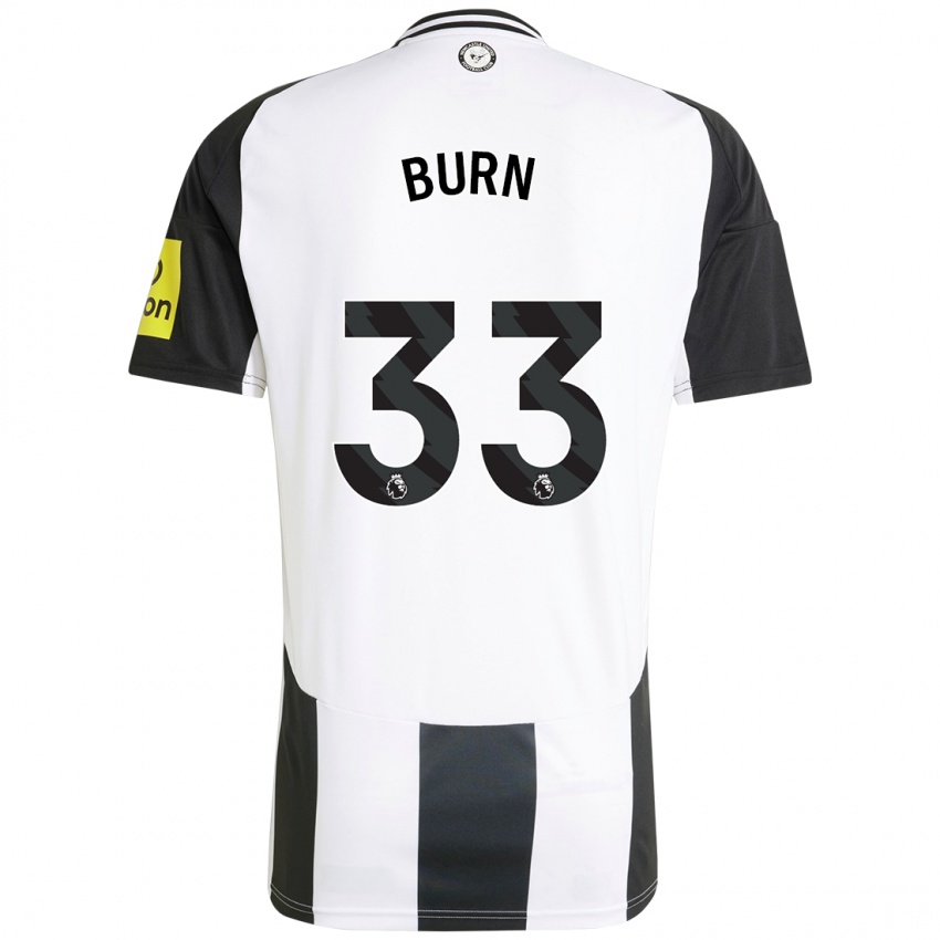 Niño Camiseta Dan Burn #33 Blanco Negro 1ª Equipación 2024/25 La Camisa