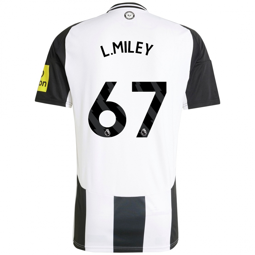 Niño Camiseta Lewis Miley #67 Blanco Negro 1ª Equipación 2024/25 La Camisa