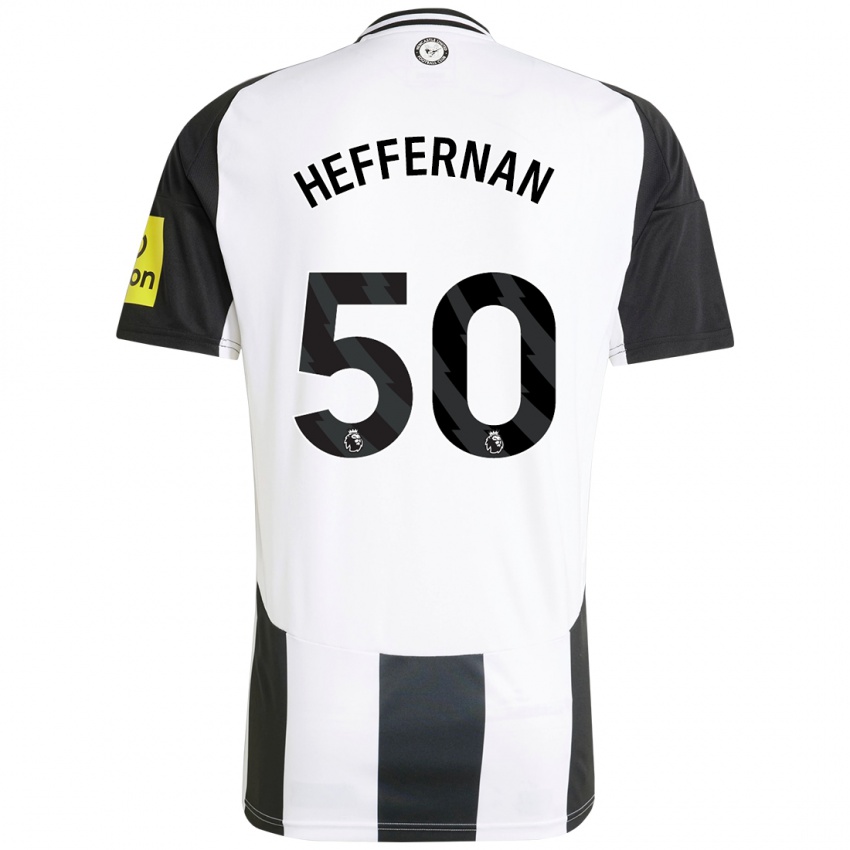 Niño Camiseta Cathal Heffernan #50 Blanco Negro 1ª Equipación 2024/25 La Camisa