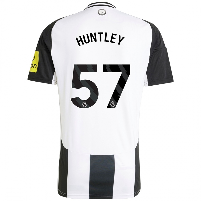 Niño Camiseta James Huntley #57 Blanco Negro 1ª Equipación 2024/25 La Camisa