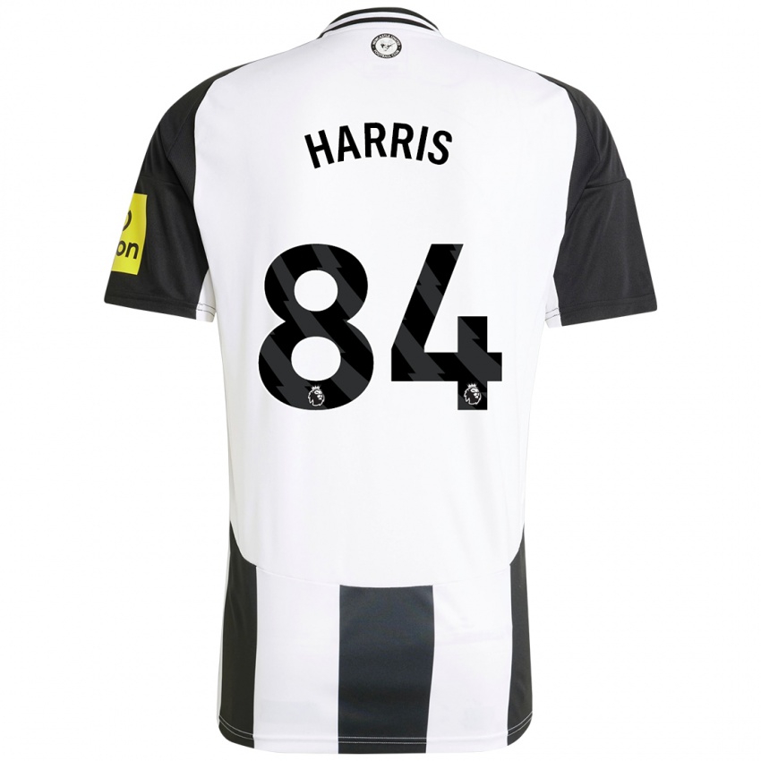 Niño Camiseta Aidan Harris #84 Blanco Negro 1ª Equipación 2024/25 La Camisa