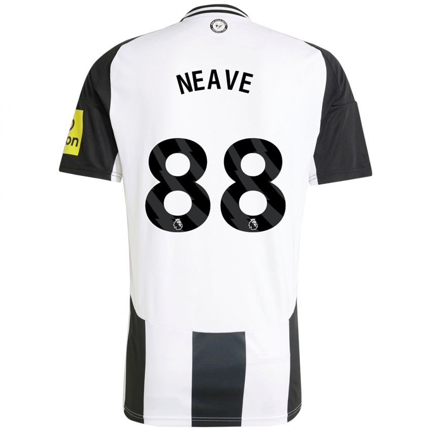 Niño Camiseta Sean Neave #88 Blanco Negro 1ª Equipación 2024/25 La Camisa