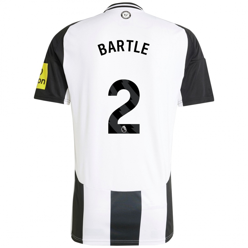 Niño Camiseta Jodie Bartle #2 Blanco Negro 1ª Equipación 2024/25 La Camisa