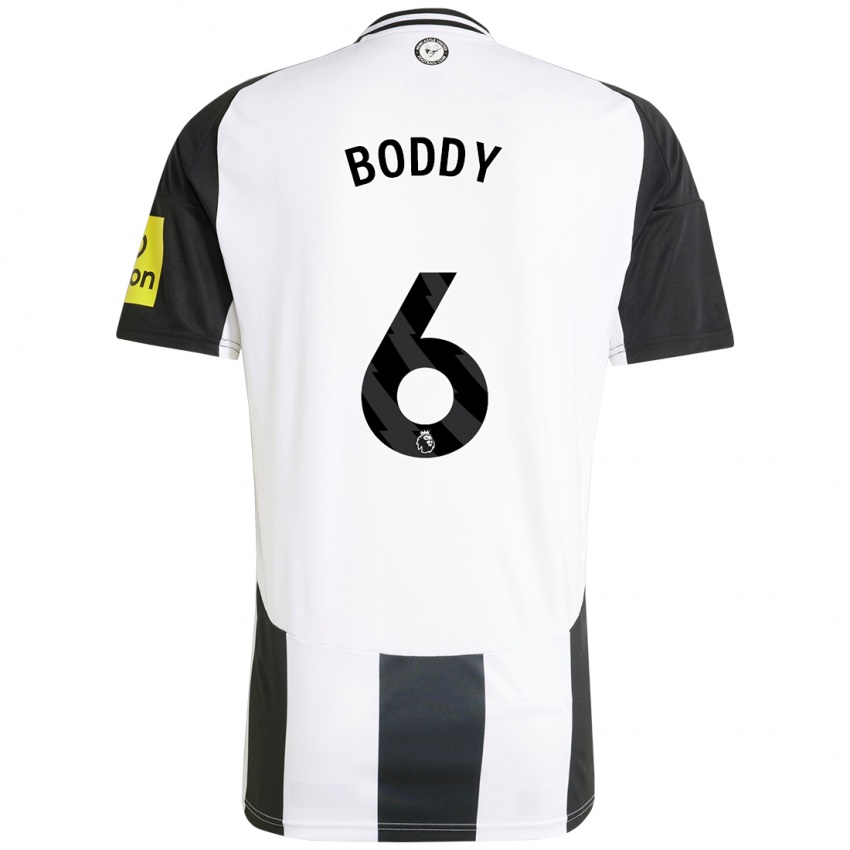 Niño Camiseta Elysia Boddy #6 Blanco Negro 1ª Equipación 2024/25 La Camisa