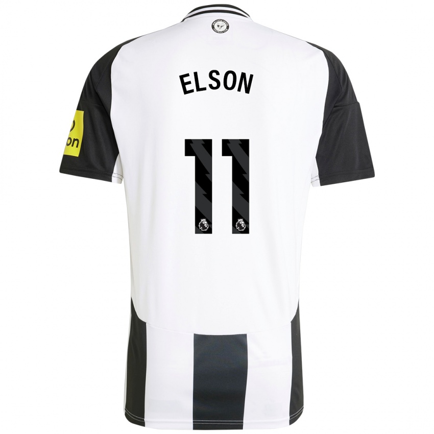 Niño Camiseta Kacie Elson #11 Blanco Negro 1ª Equipación 2024/25 La Camisa