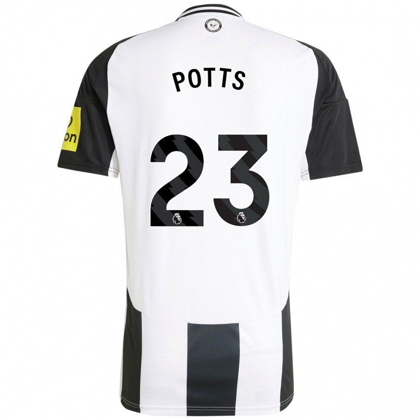 Niño Camiseta Charlotte Potts #23 Blanco Negro 1ª Equipación 2024/25 La Camisa