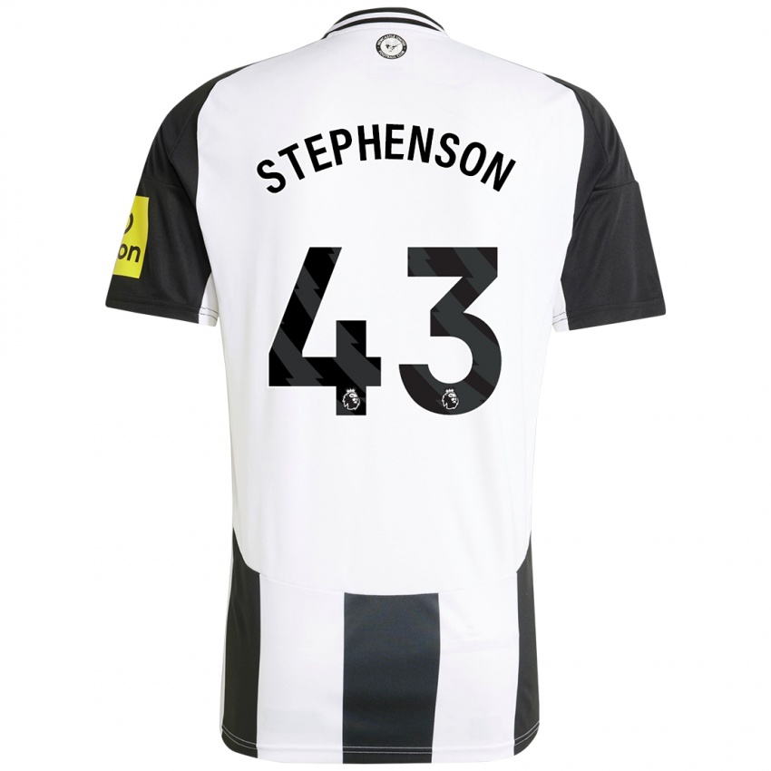 Niño Camiseta Dylan Stephenson #43 Blanco Negro 1ª Equipación 2024/25 La Camisa