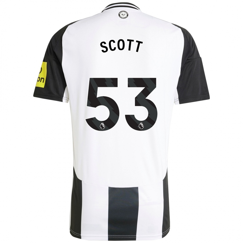 Niño Camiseta Joshua Scott #53 Blanco Negro 1ª Equipación 2024/25 La Camisa