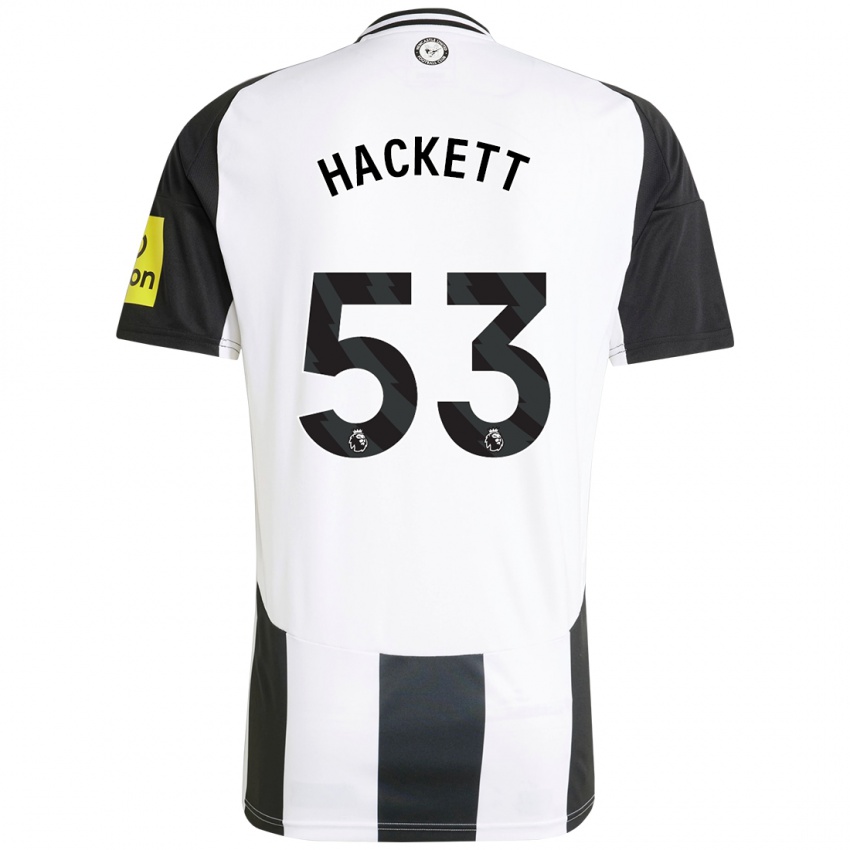 Niño Camiseta Jordan Hackett #53 Blanco Negro 1ª Equipación 2024/25 La Camisa