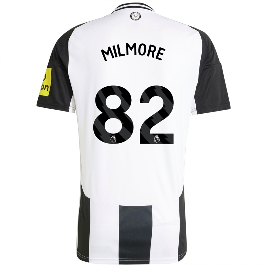 Niño Camiseta Carter Milmore #82 Blanco Negro 1ª Equipación 2024/25 La Camisa