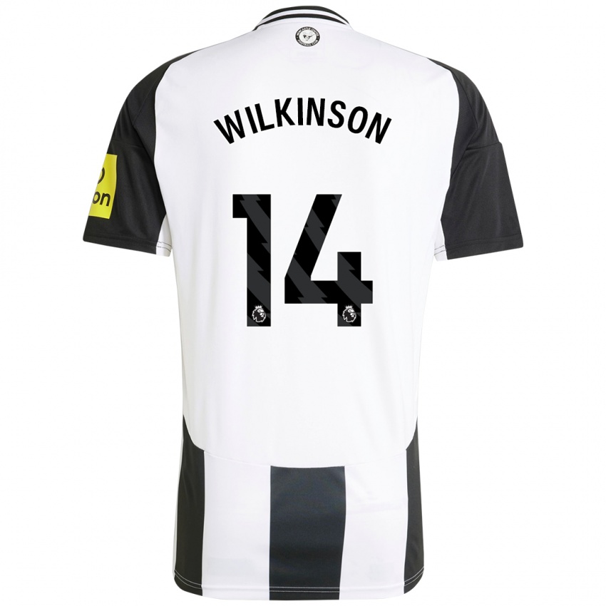 Niño Camiseta Sharna Wilkinson #14 Blanco Negro 1ª Equipación 2024/25 La Camisa