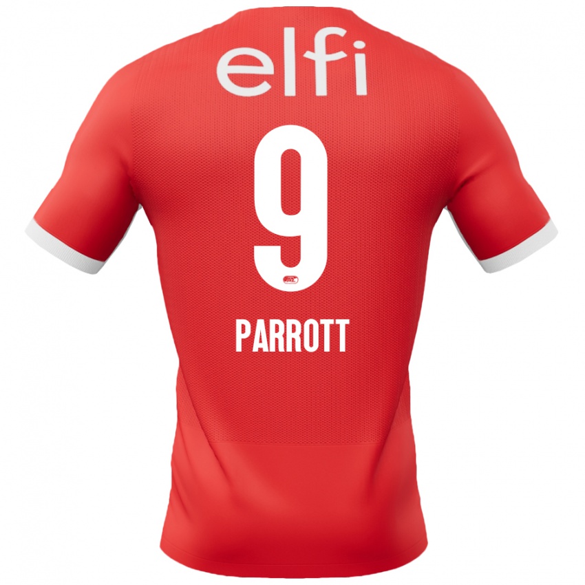 Niño Camiseta Troy Parrott #9 Rojo Blanco 1ª Equipación 2024/25 La Camisa