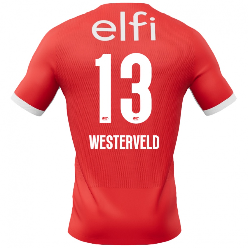 Niño Camiseta Sem Westerveld #13 Rojo Blanco 1ª Equipación 2024/25 La Camisa