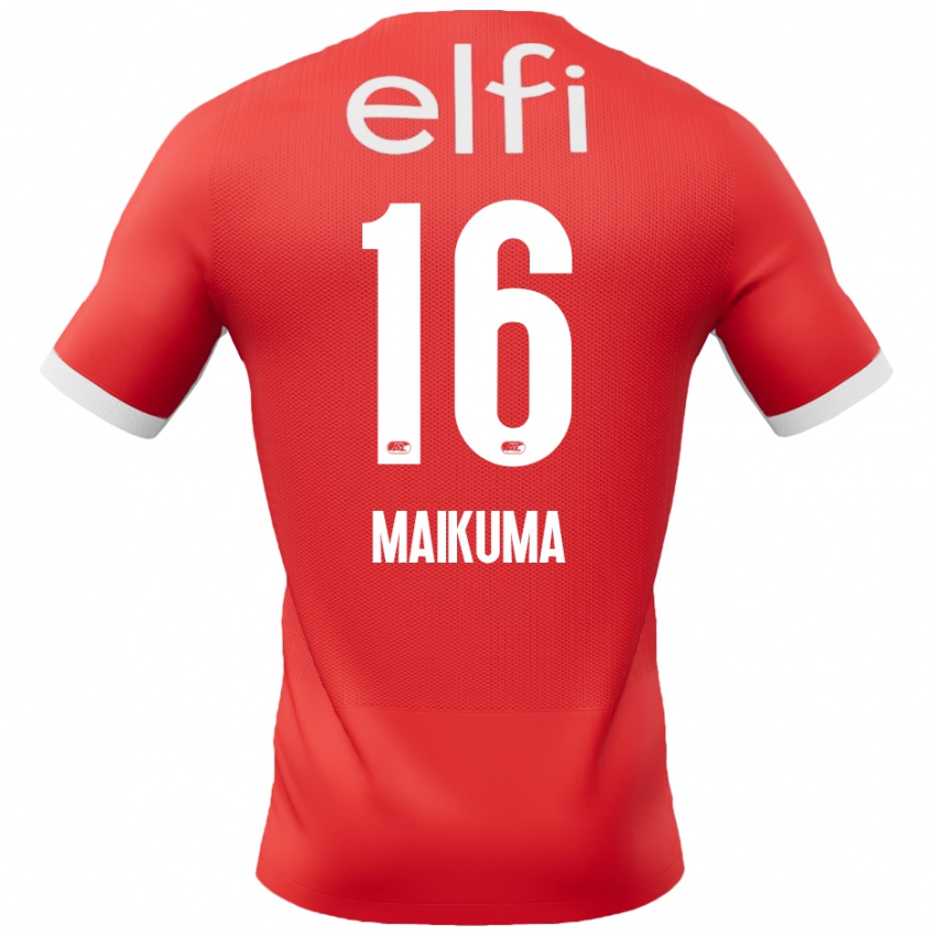 Niño Camiseta Seiya Maikuma #16 Rojo Blanco 1ª Equipación 2024/25 La Camisa