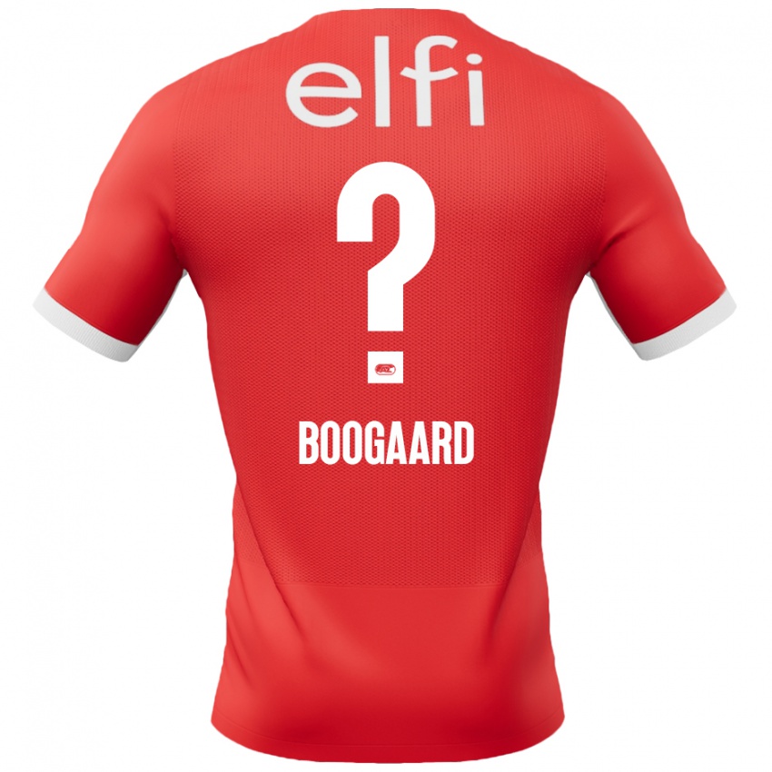 Niño Camiseta Kasper Boogaard #0 Rojo Blanco 1ª Equipación 2024/25 La Camisa