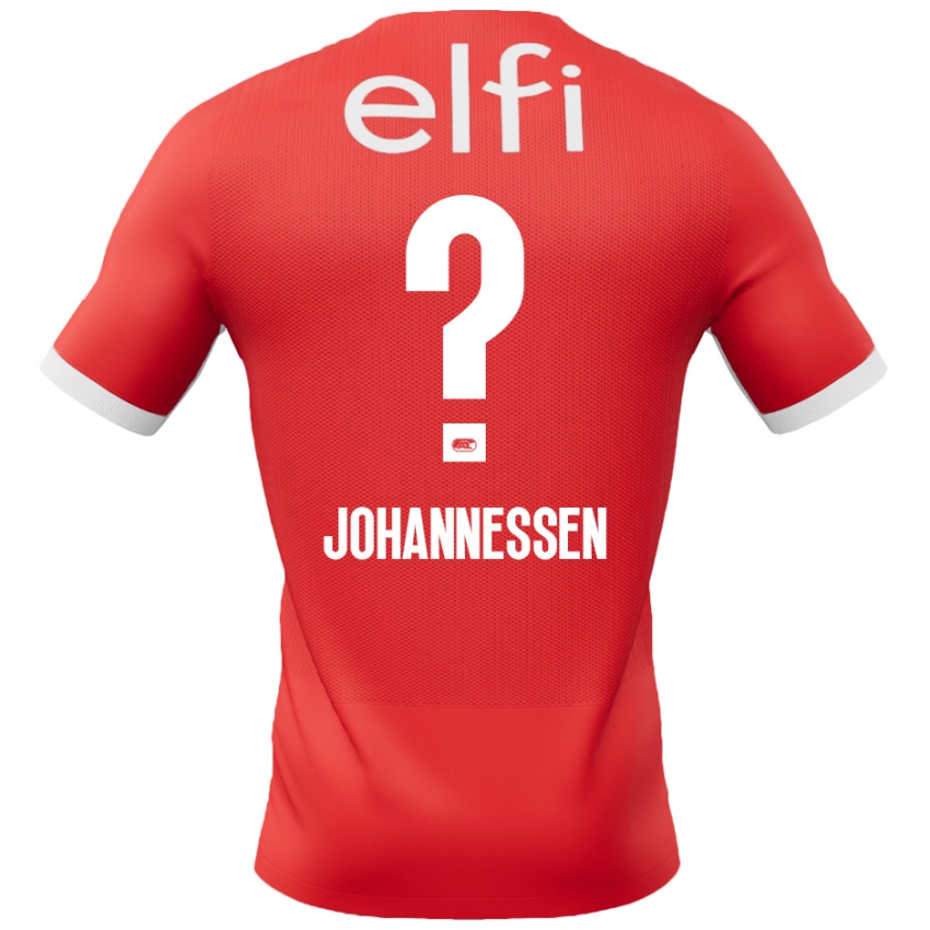 Niño Camiseta Tómas Johannessen #0 Rojo Blanco 1ª Equipación 2024/25 La Camisa