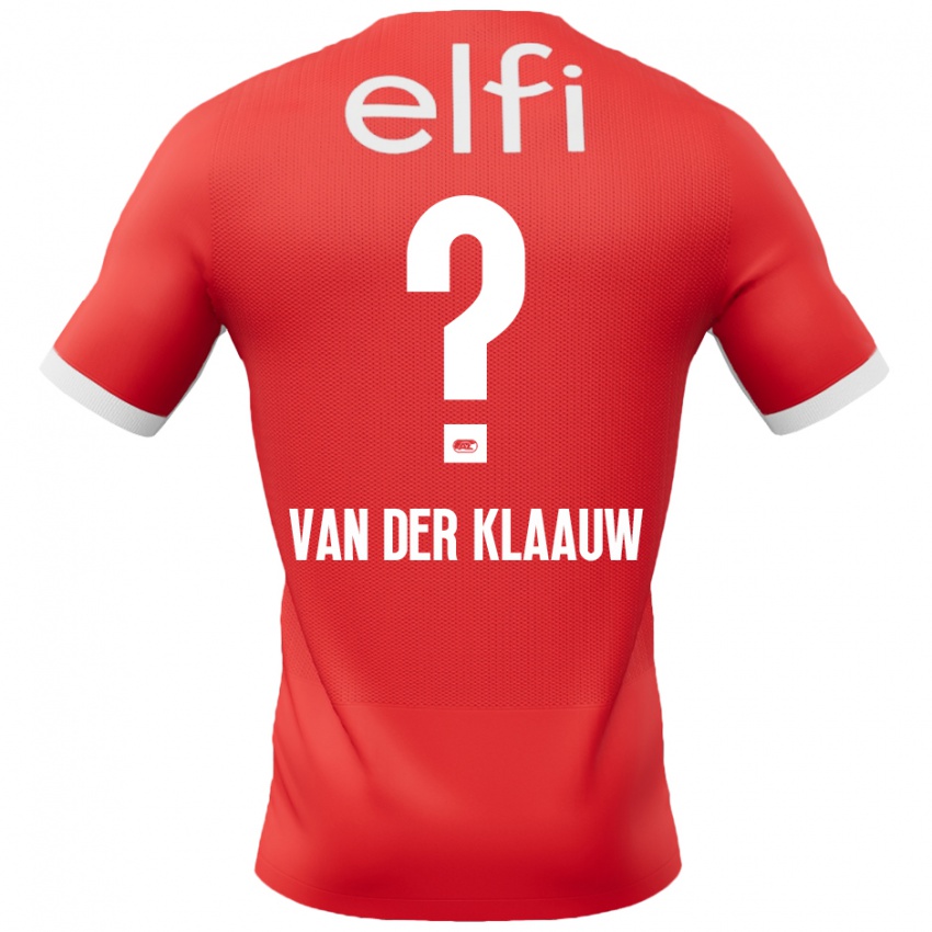 Niño Camiseta Deacon Van Der Klaauw #0 Rojo Blanco 1ª Equipación 2024/25 La Camisa