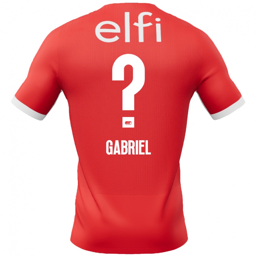 Niño Camiseta Gabriel Jongens #0 Rojo Blanco 1ª Equipación 2024/25 La Camisa