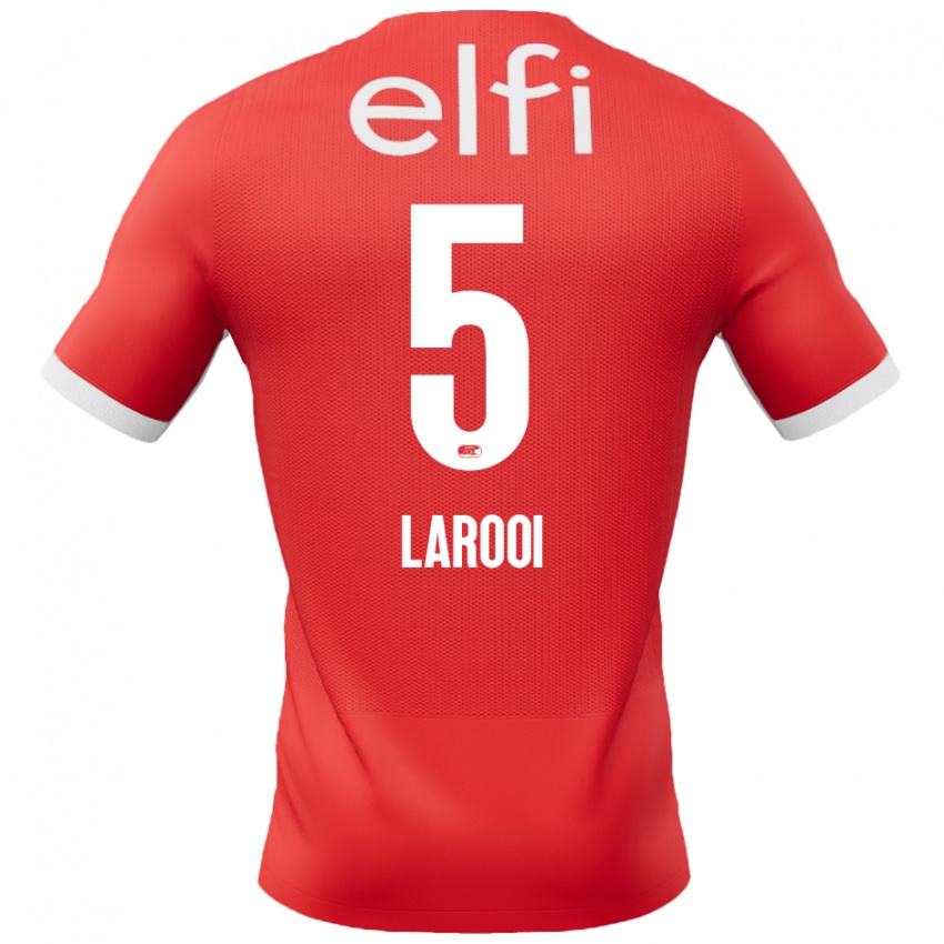 Niño Camiseta Finn Larooi #5 Rojo Blanco 1ª Equipación 2024/25 La Camisa