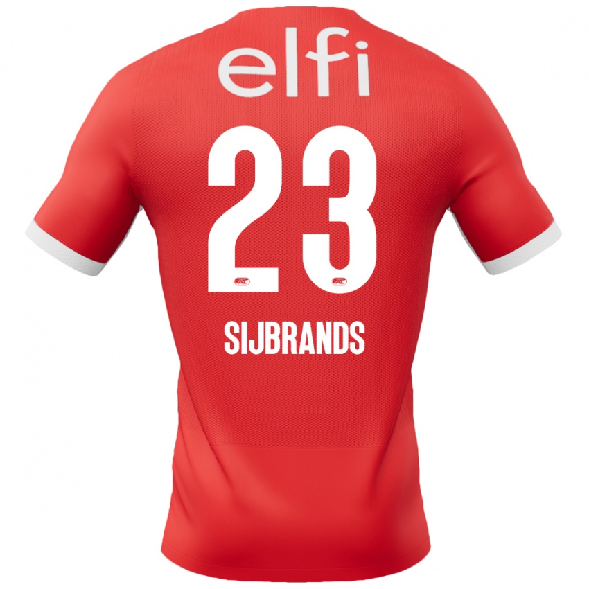 Niño Camiseta Julian Sijbrands #23 Rojo Blanco 1ª Equipación 2024/25 La Camisa