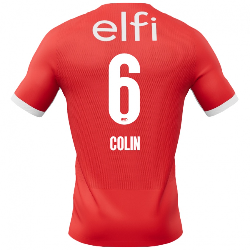 Niño Camiseta Isa Colin #6 Rojo Blanco 1ª Equipación 2024/25 La Camisa