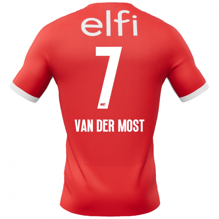 Niño Camiseta Veerle Van Der Most #7 Rojo Blanco 1ª Equipación 2024/25 La Camisa