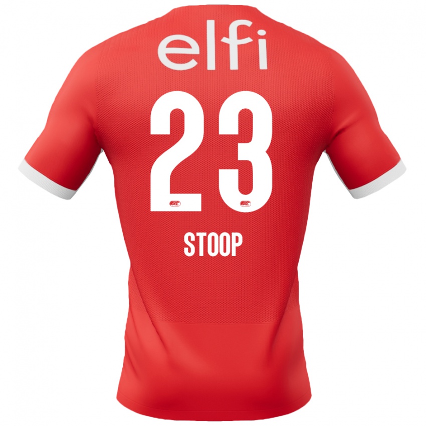 Niño Camiseta Maudy Stoop #23 Rojo Blanco 1ª Equipación 2024/25 La Camisa