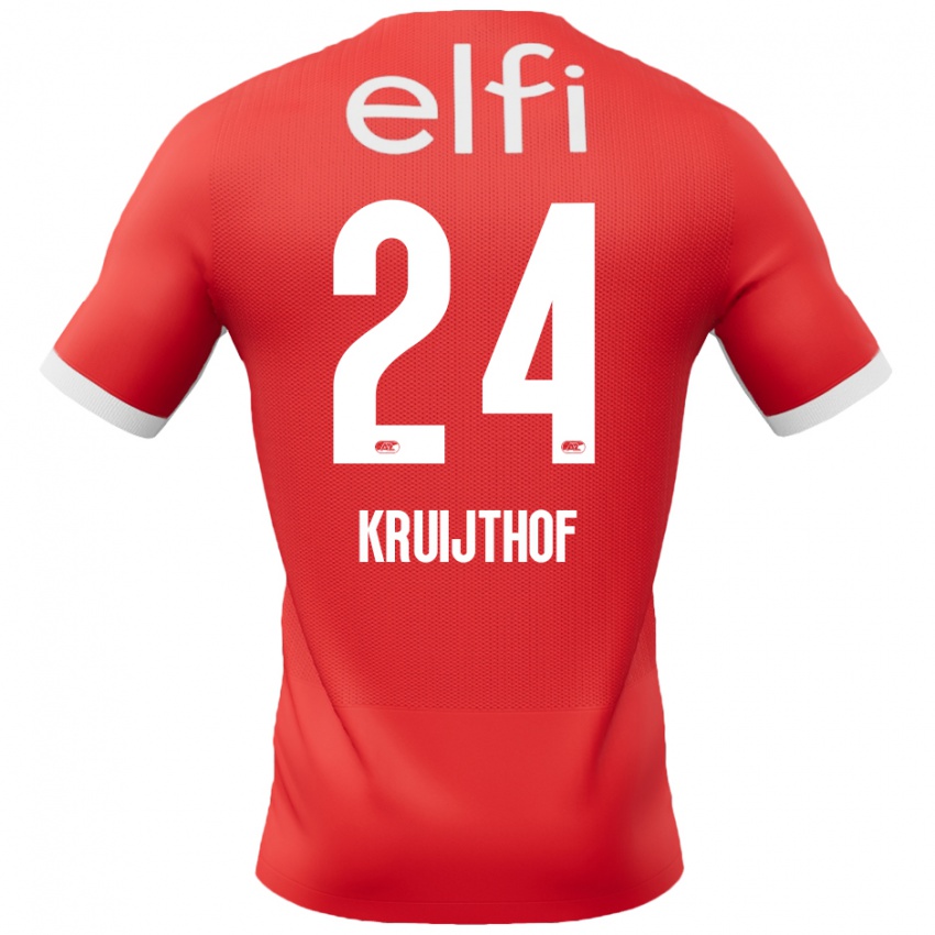 Niño Camiseta Annemiek Kruijthof #24 Rojo Blanco 1ª Equipación 2024/25 La Camisa