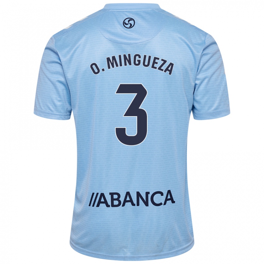 Niño Camiseta Óscar Mingueza #3 Azul Cielo 1ª Equipación 2024/25 La Camisa