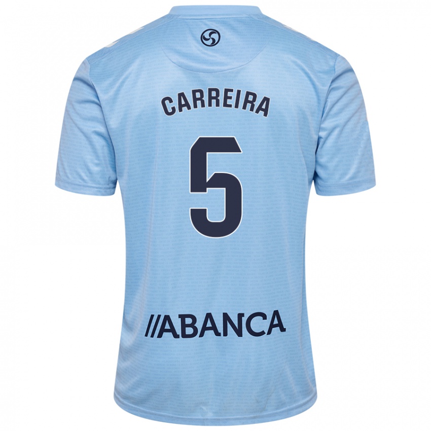 Niño Camiseta Sergio Carreira #5 Azul Cielo 1ª Equipación 2024/25 La Camisa