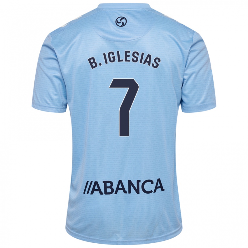 Niño Camiseta Borja Iglesias #7 Azul Cielo 1ª Equipación 2024/25 La Camisa