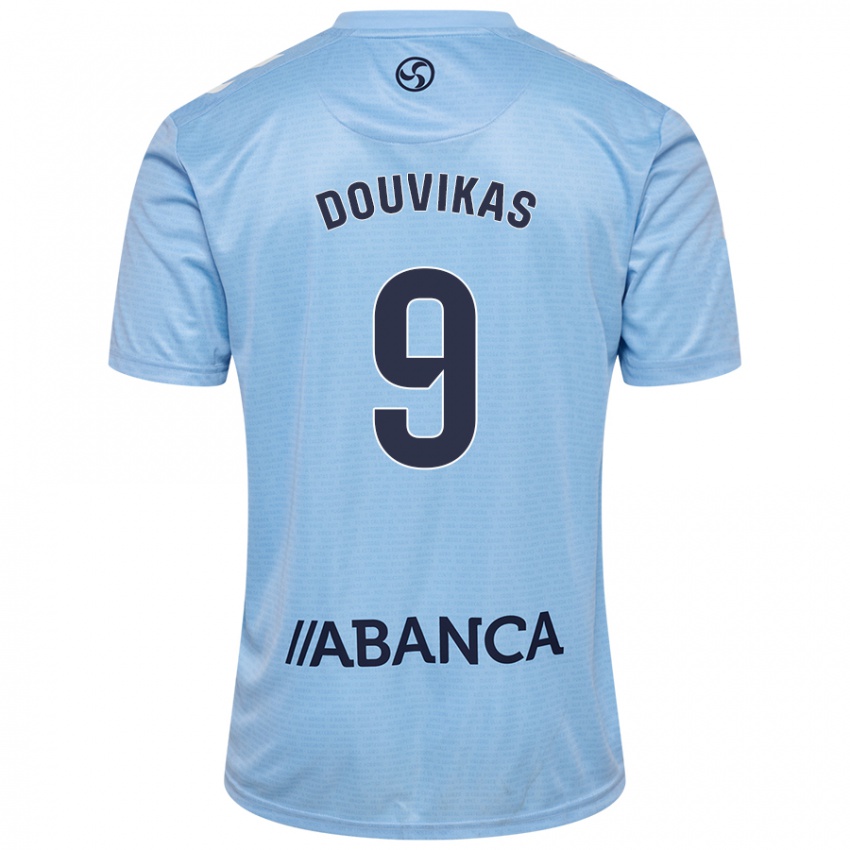 Niño Camiseta Anastasios Douvikas #9 Azul Cielo 1ª Equipación 2024/25 La Camisa