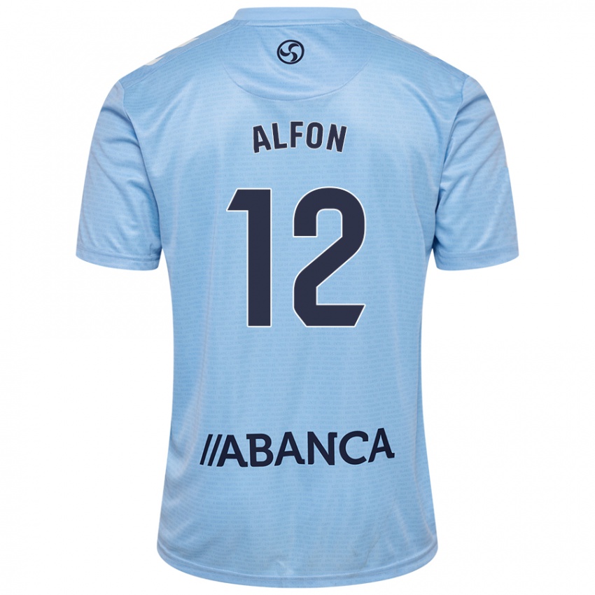 Niño Camiseta Alfon González #12 Azul Cielo 1ª Equipación 2024/25 La Camisa