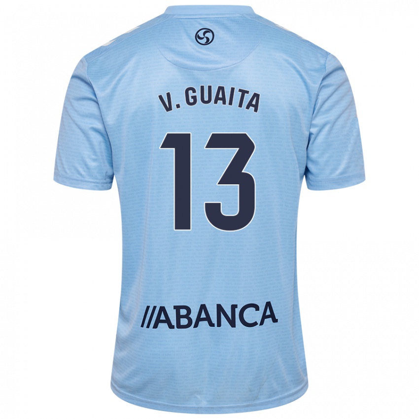 Niño Camiseta Vicente Guaita #13 Azul Cielo 1ª Equipación 2024/25 La Camisa