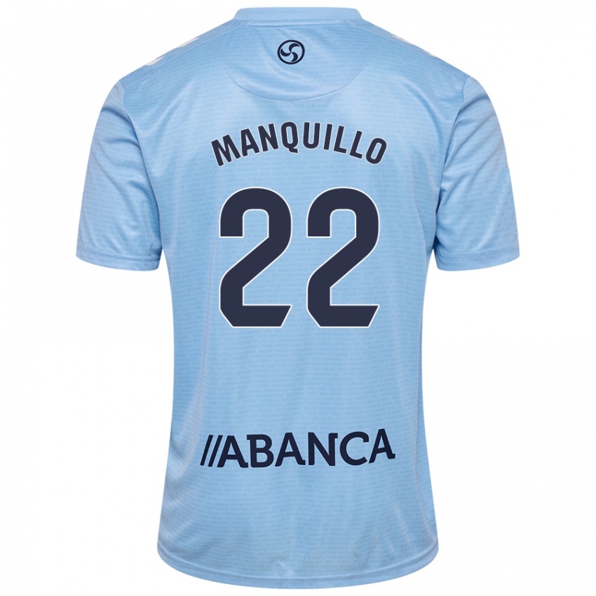 Niño Camiseta Javier Manquillo #22 Azul Cielo 1ª Equipación 2024/25 La Camisa