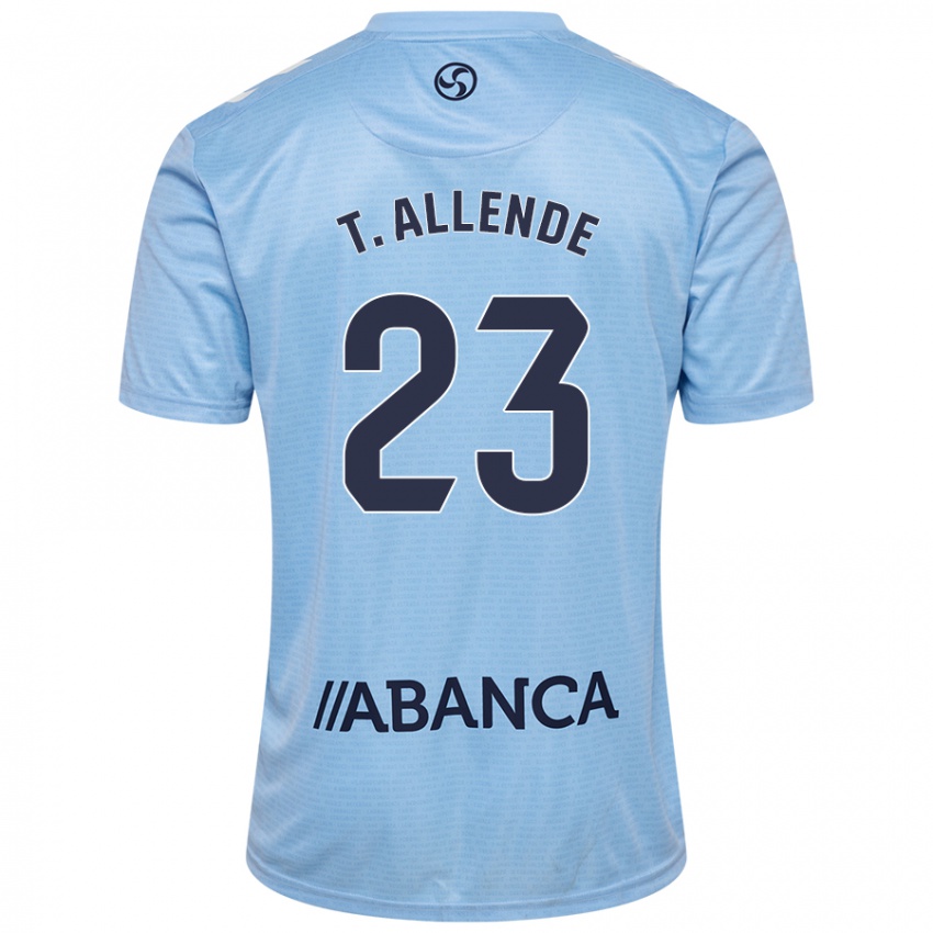 Niño Camiseta Tadeo Allende #23 Azul Cielo 1ª Equipación 2024/25 La Camisa