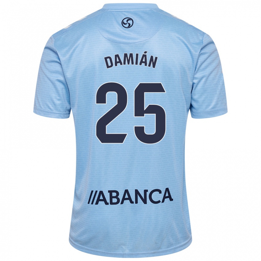 Niño Camiseta Damián Rodríguez #25 Azul Cielo 1ª Equipación 2024/25 La Camisa