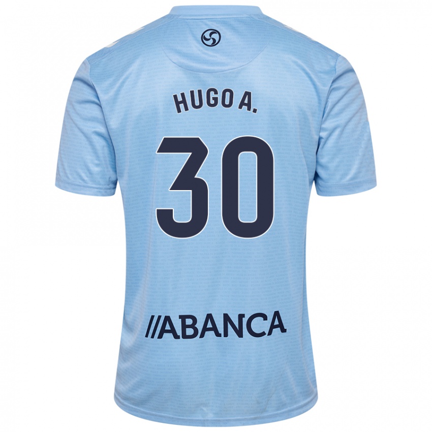 Niño Camiseta Hugo Álvarez #30 Azul Cielo 1ª Equipación 2024/25 La Camisa